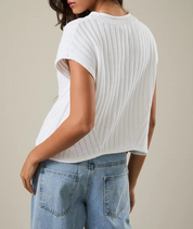 The Wren Sweater Top White