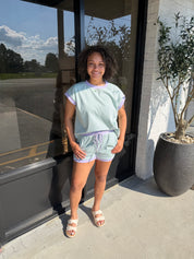 Cozy Girl Stripe Set Mint & Lilac