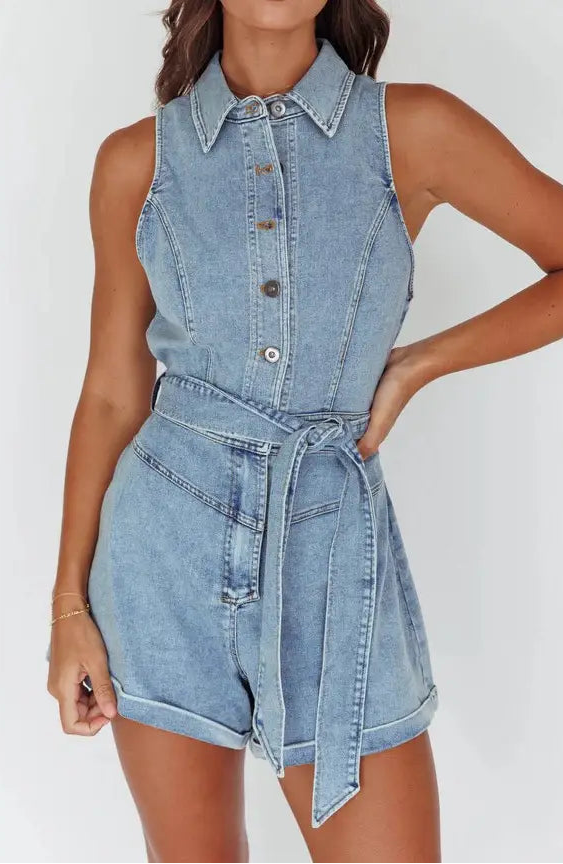 Weekend Muse Denim Romper