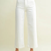 Meredith Wide Leg Off White Jeans