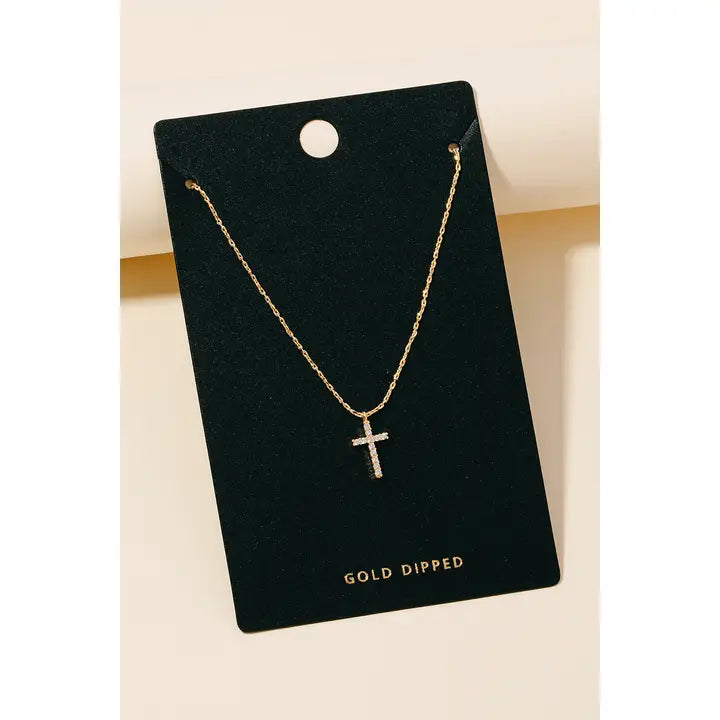 Rhinestone Cross Pendant Necklace