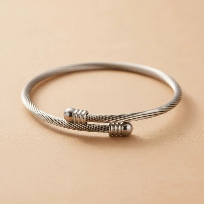 Elodie Steel Grey Cable Bangle