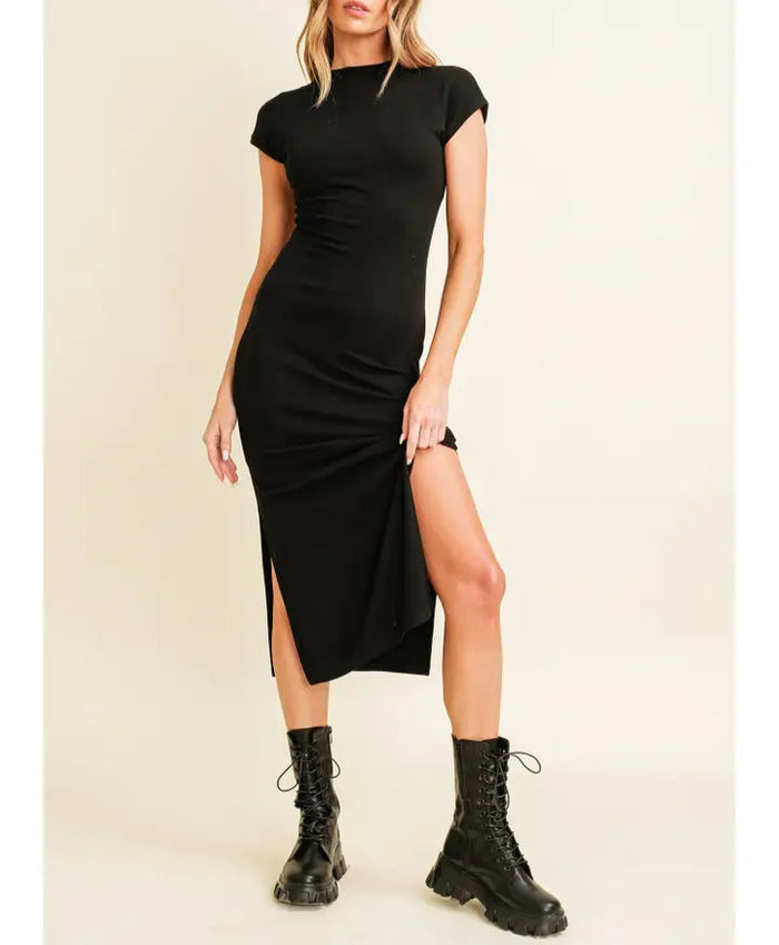 Phoebe Black Midi Dress