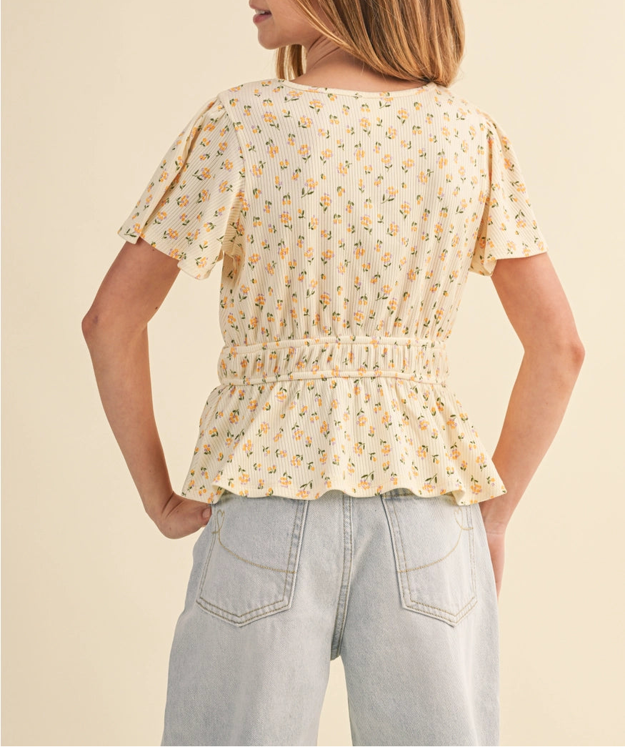 Tween Sunflower Spring Top