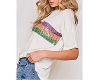 Mardi Gras Sequin Stripe Top