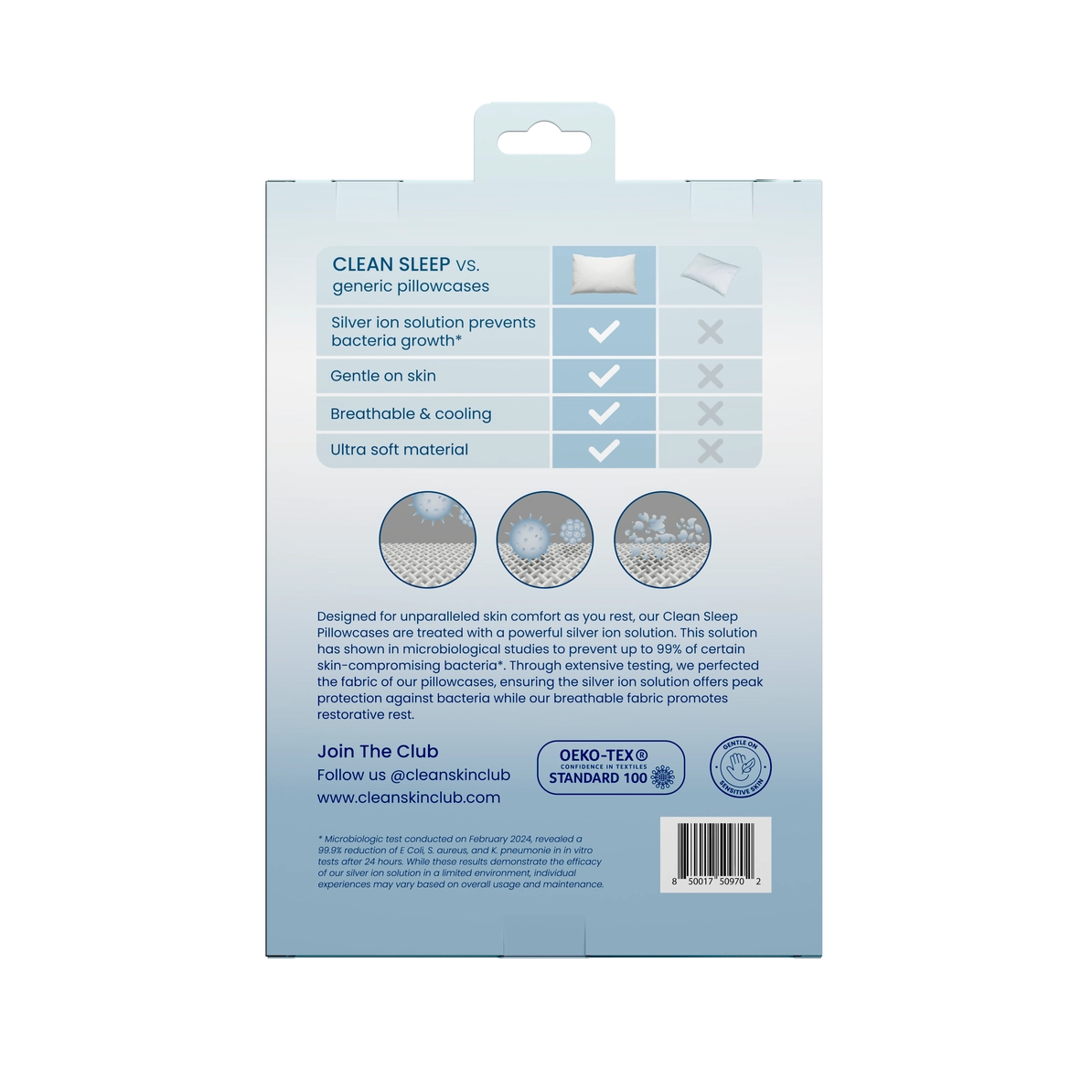 Clean Sleep Pillowcase Silver