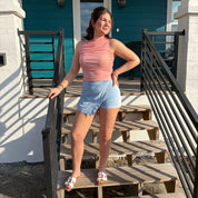 Snatched & Sheer Tank Rose