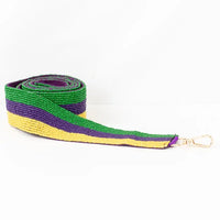 Mardi Gras Stripe Beaded Purse Strap