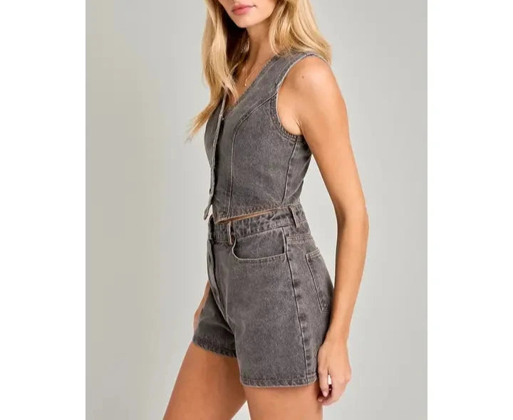 Lainey Denim Romper