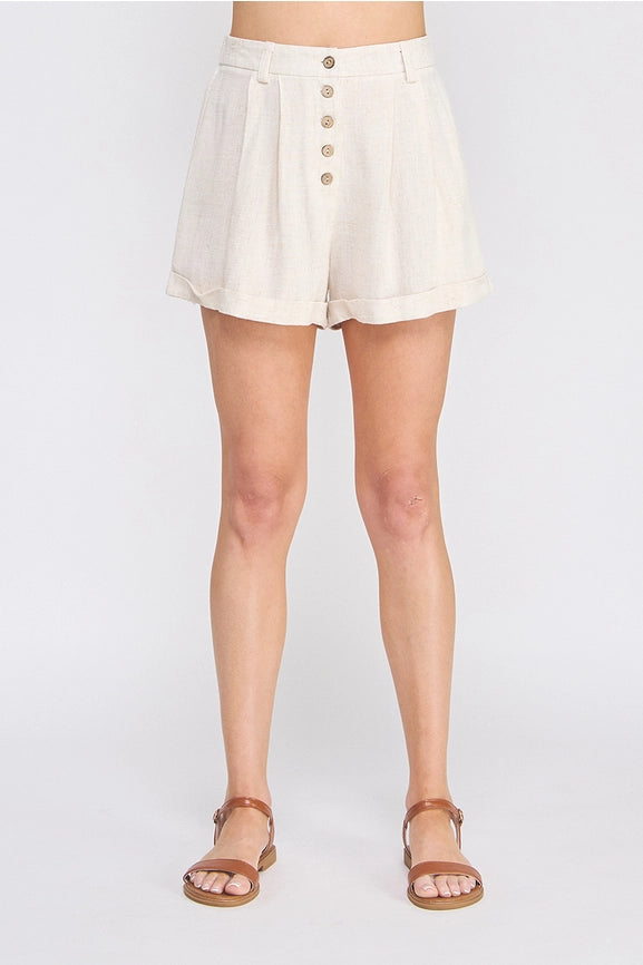 Leslie Linen Pleated Set