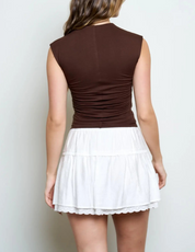The Elle Ruched Top Chocolate