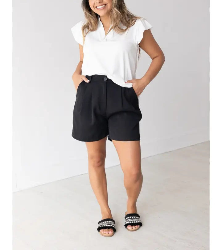 Tabby Trouser Shorts Black