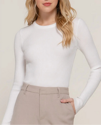Alissa Off White Ribbed Sweater Top