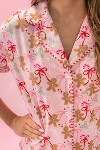 Gingerbread Bows Pajama Set