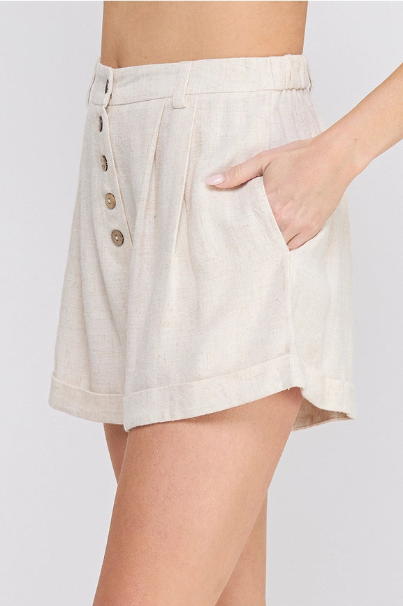 Leslie Linen Pleated Set