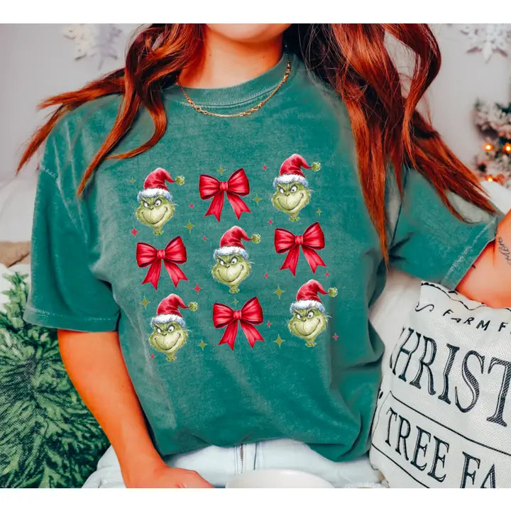 Grinch Coquette Bows Graphic Tee