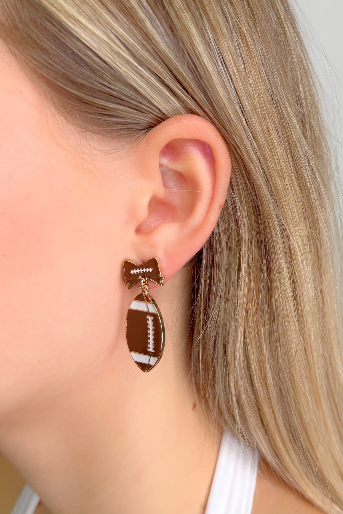 Football Bow Earrings