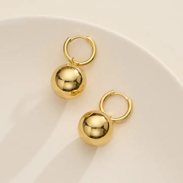 Emily Gold Dipped Ball Earrings
