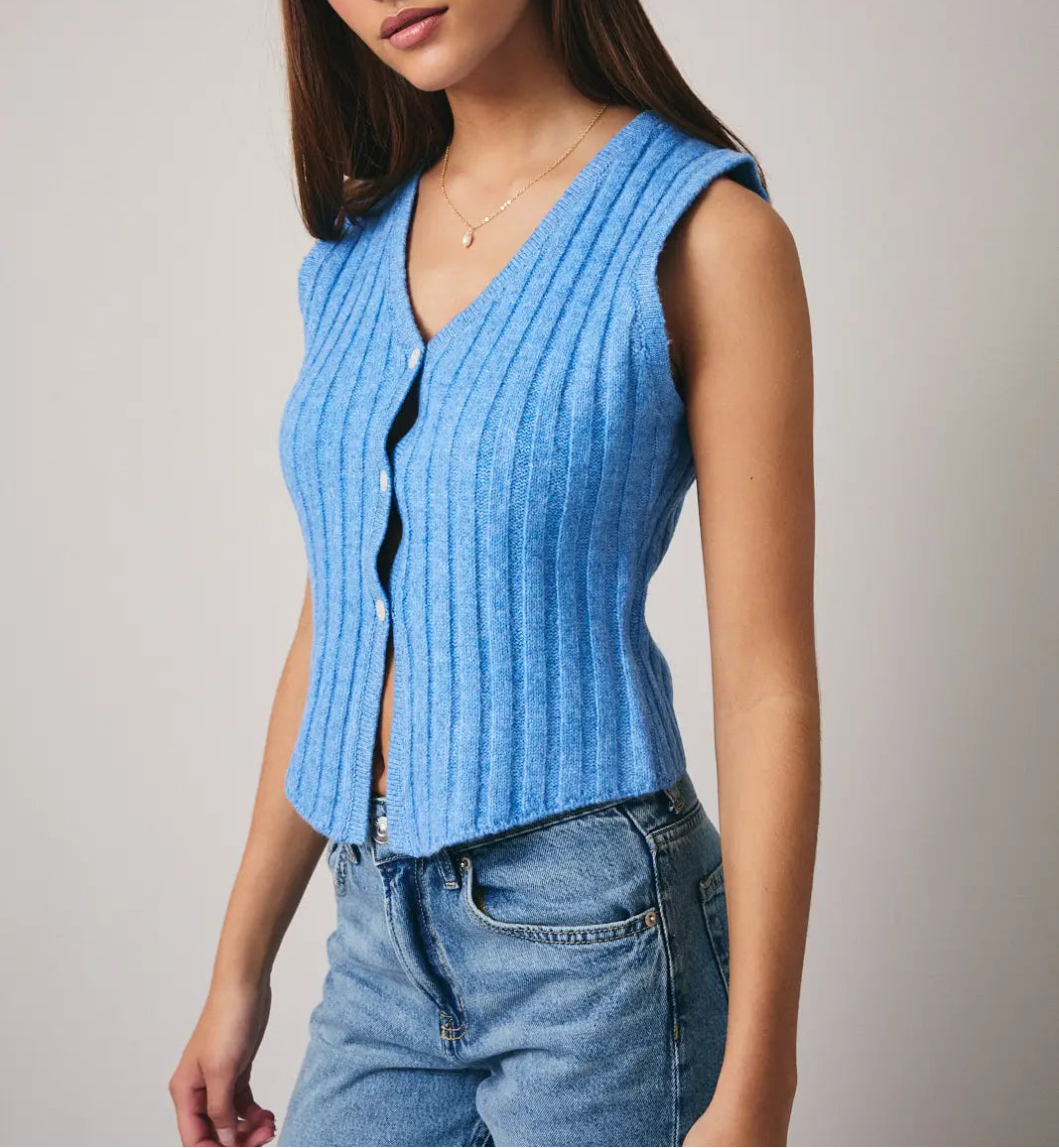 The Kiva Knit Button Tank
