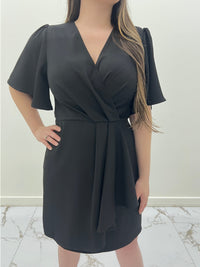 Curvy Ruby Ruffled Wrap Dress