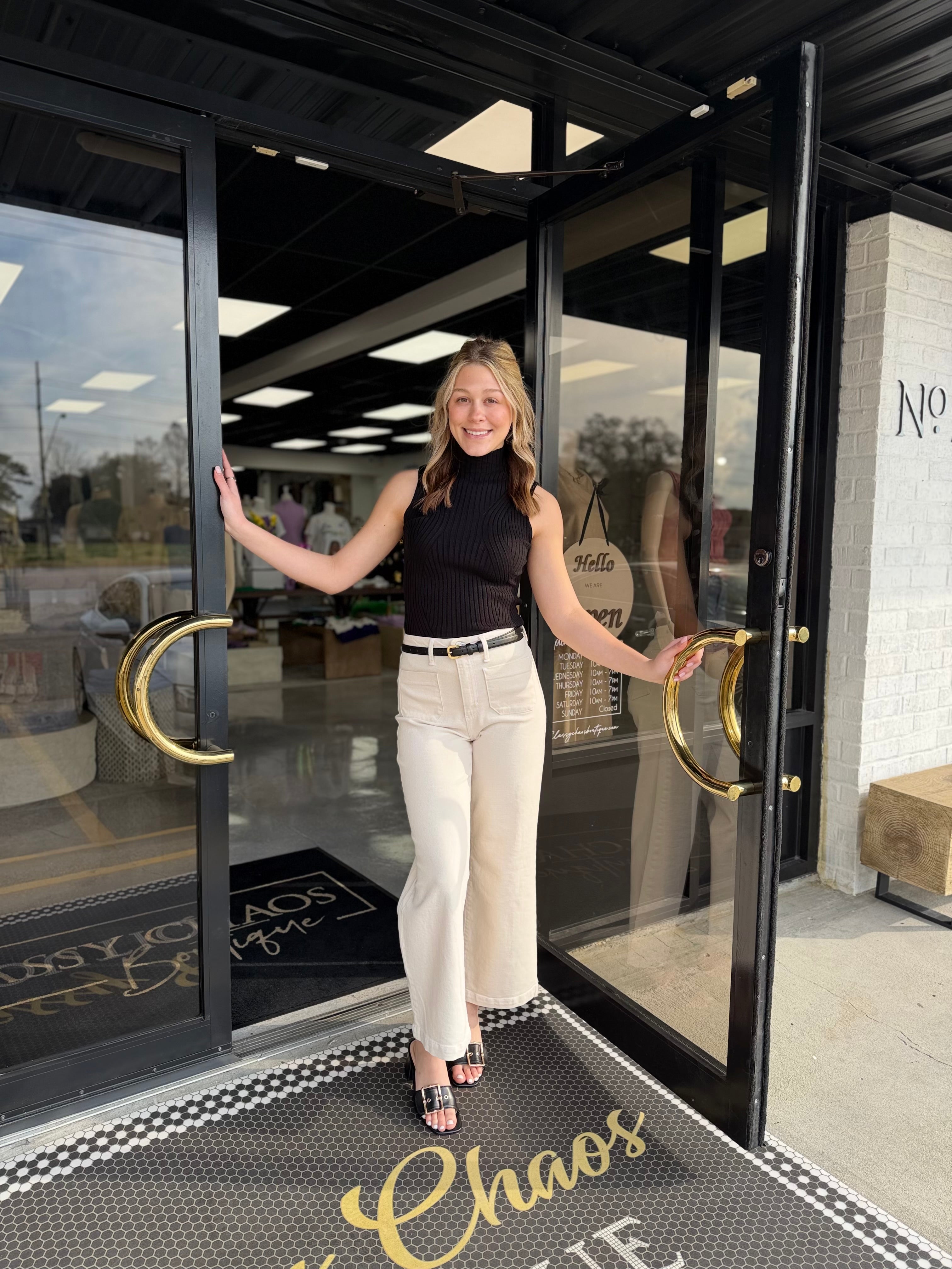 Michelle Black Sweater Top