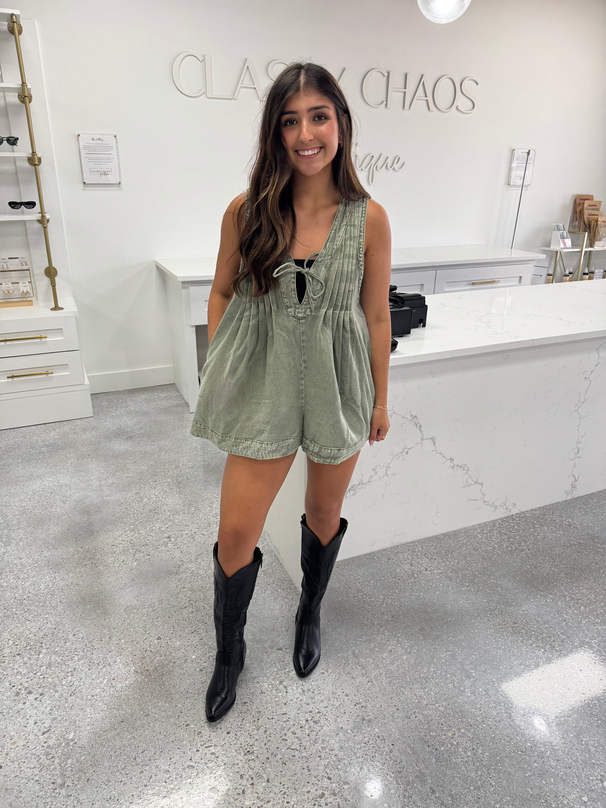 Heather Denim Romper