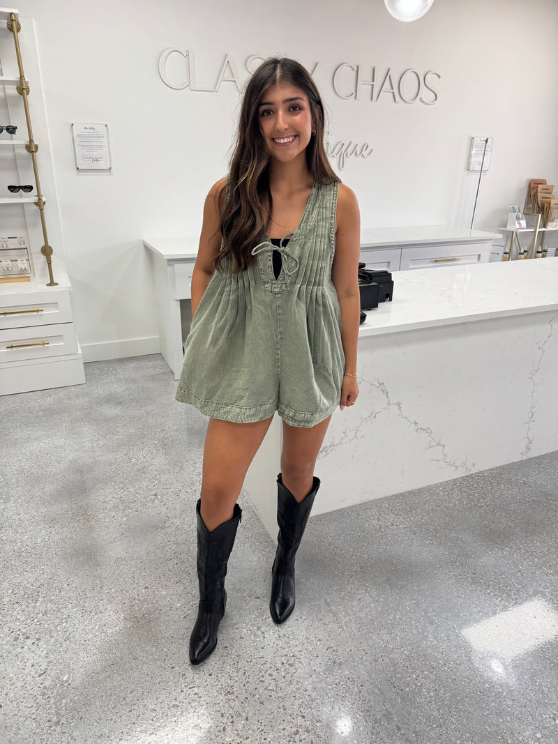 Heather Denim Romper