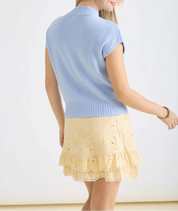 The Cloud Mock Neck Top Blue