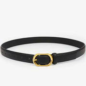Slim Gold Round Buckle Belt