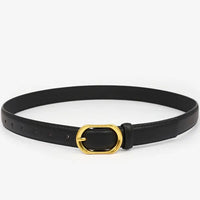 Slim Gold Round Buckle Belt