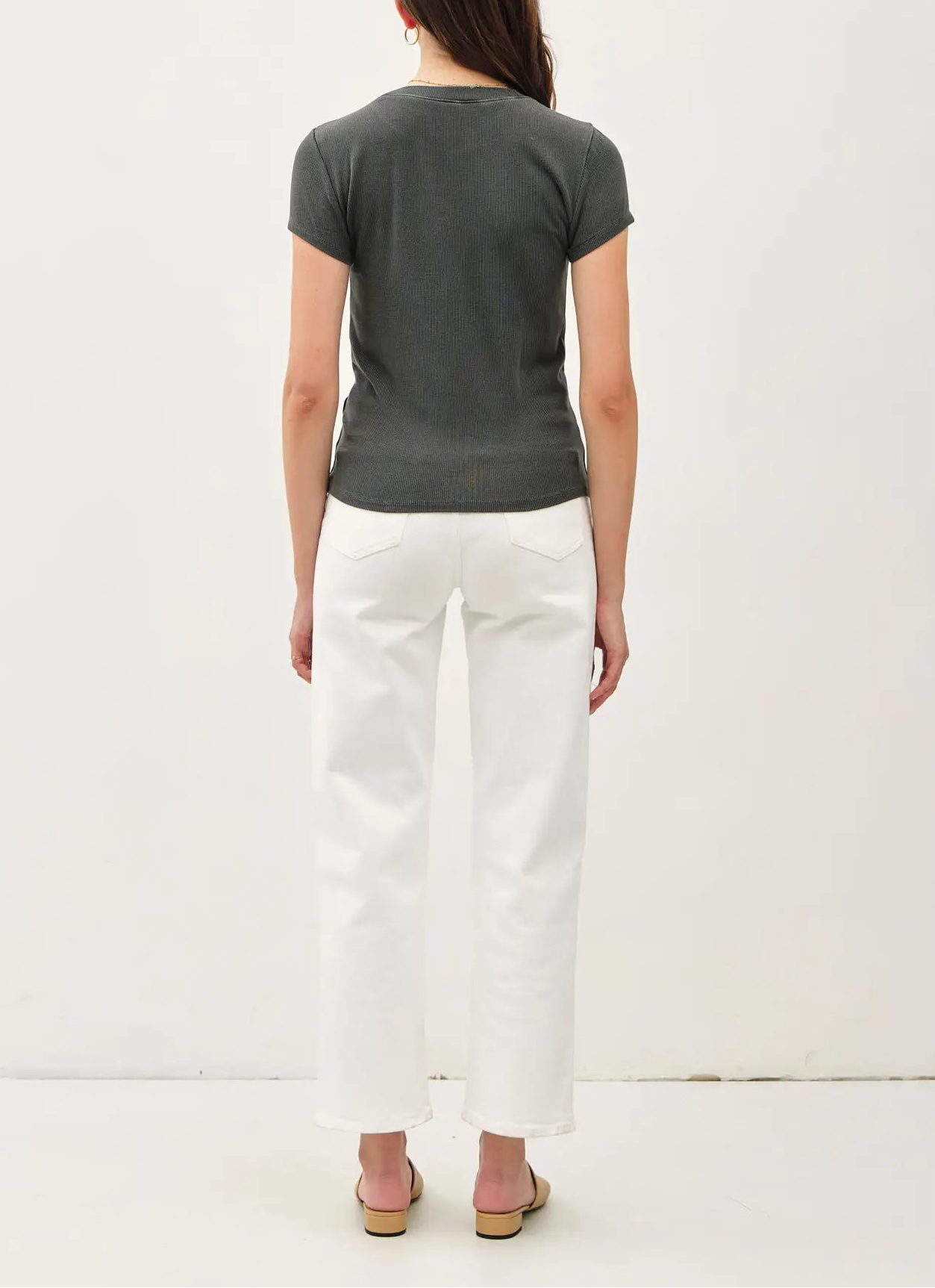 The Everyday Rib Tee Charcoal