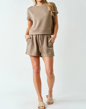 Luxe Ribbed Classic Set Taupe