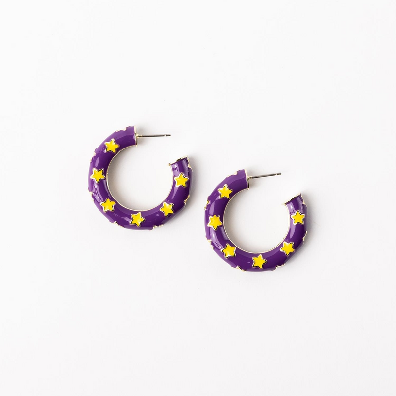 Justine Purple & Gold Earrings