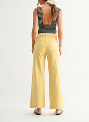 Meredith Wide Leg Lt Yellow Jeans