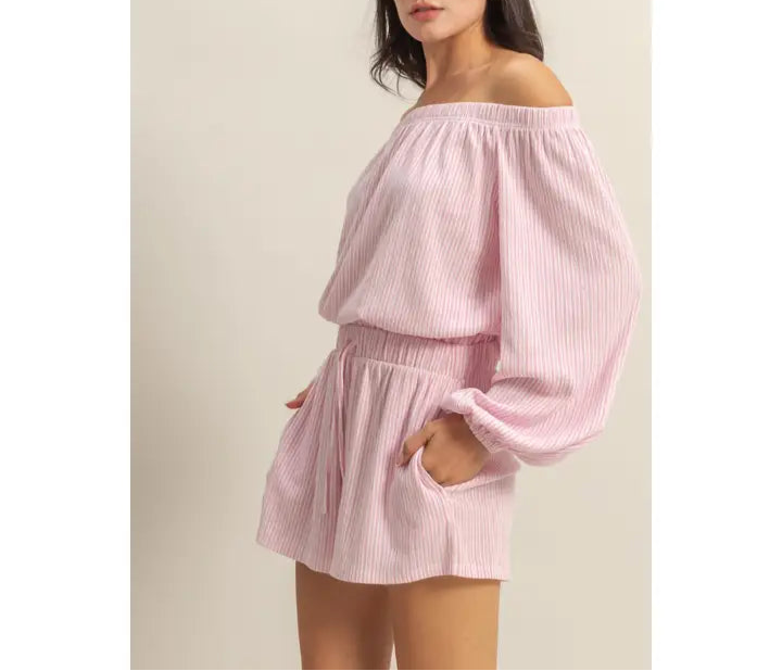 Ella Off The Shoulder Top & Shorts Set