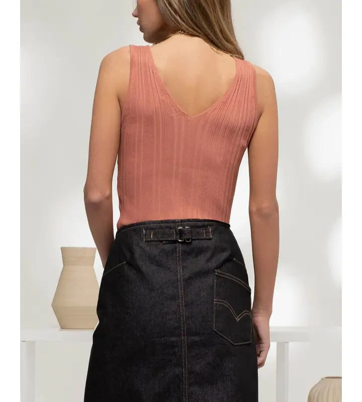 Louise V Neck Knit Top