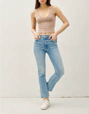 Refined V Crop Tank Taupe