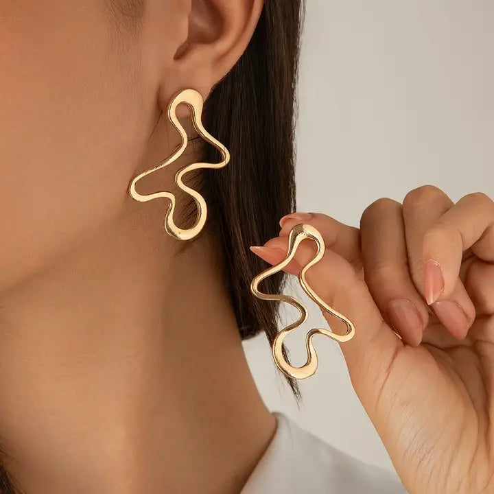 Squiggly Teardrop Earrings