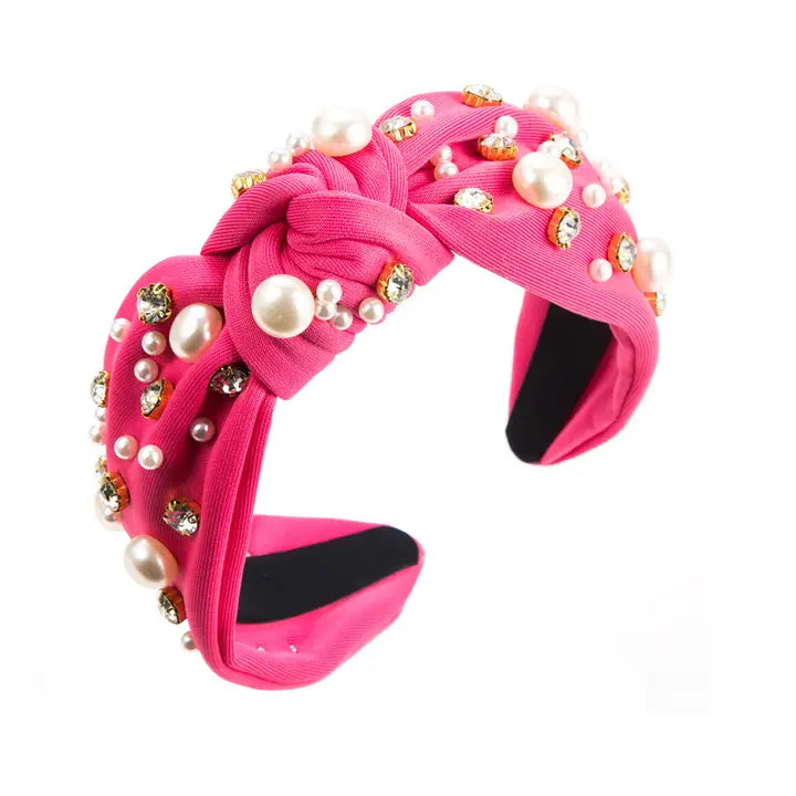 Rose Pearl Knot Headband