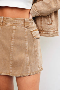 Cinnamon Denim Skort