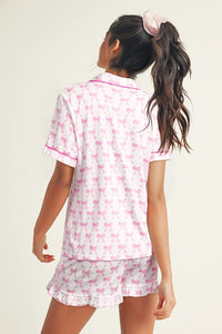 Pretty In Pink Bow Pj Set