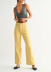 Meredith Wide Leg Lt Yellow Jeans