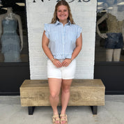 Harbor Stripe Peplum Top