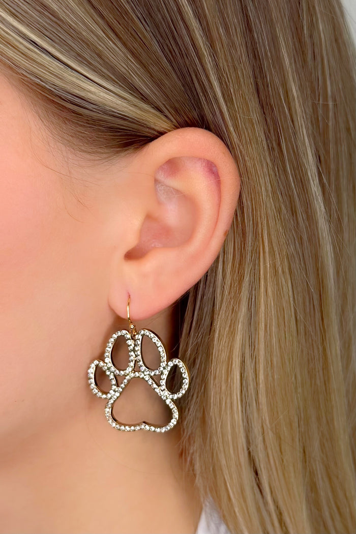 Tiger Paw Print Dangle Earrings