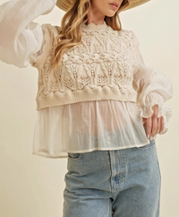 Carleigh Crochet Layered Top