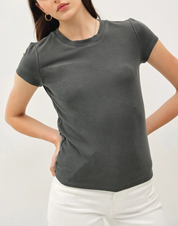 The Everyday Rib Tee Charcoal