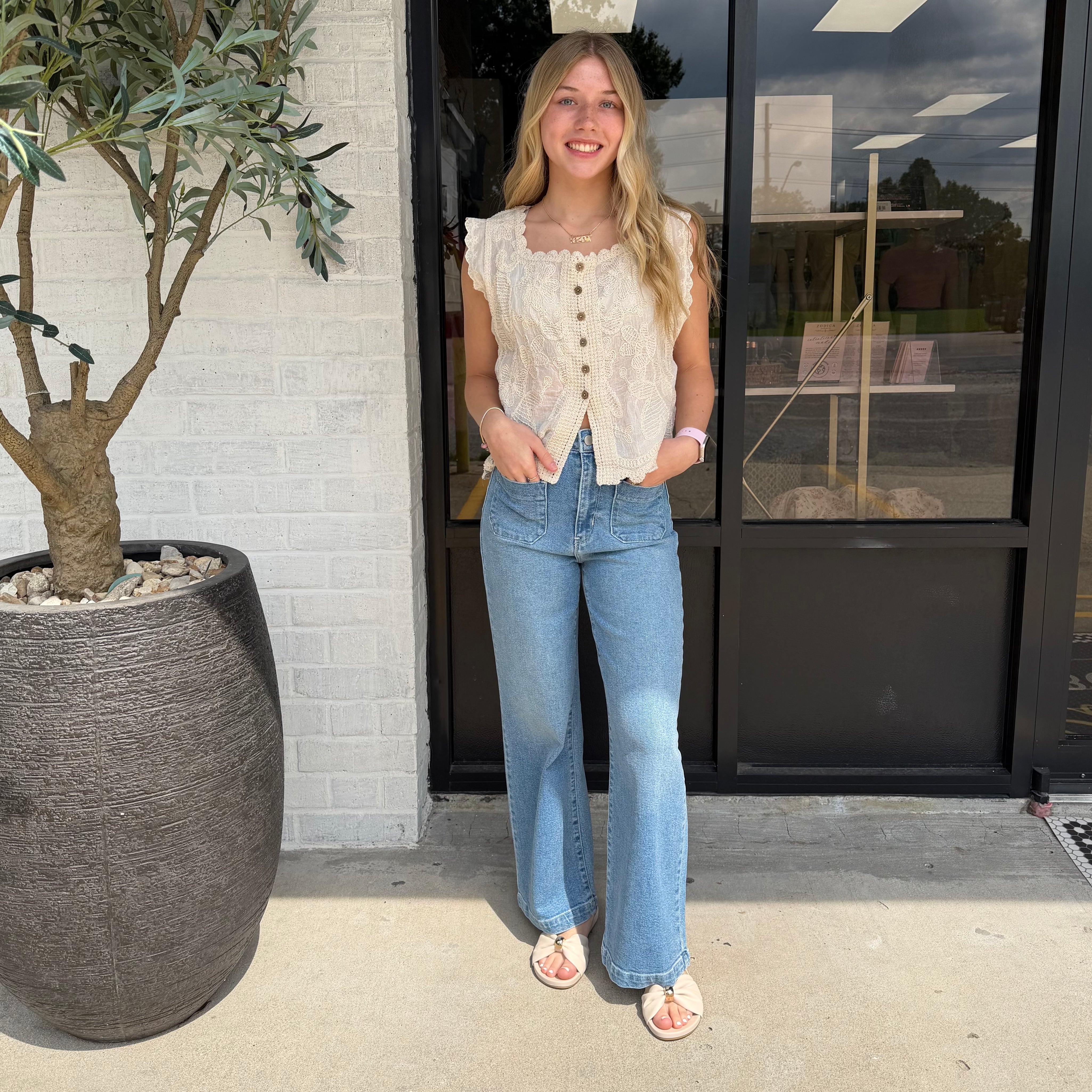 The Everly Lace Crochet Top