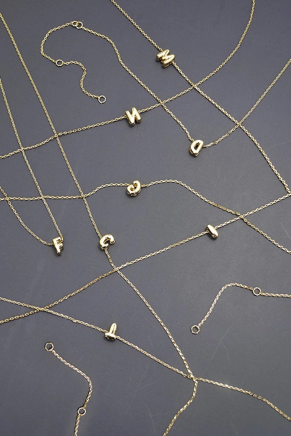 Mini Bubble Initial Necklace