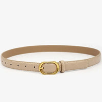 Slim Gold Round Buckle Belt