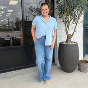 Brooklyn Button Blouse Blue